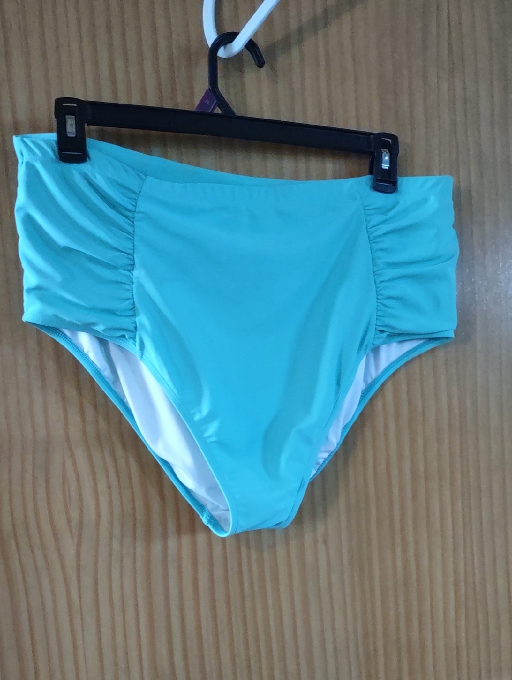 Old Navy 2X High-Waist Ruched Bikini Bottom - Aqua Blue